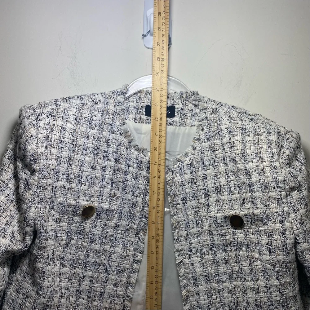 Express Tweed Gold Button Professional Jacket Blazer Small-Petite Office Career - Picture 8 of 10